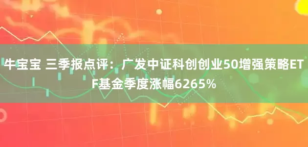 牛宝宝 三季报点评：广发中证科创创业50增强策略ETF基金季度涨幅6265%